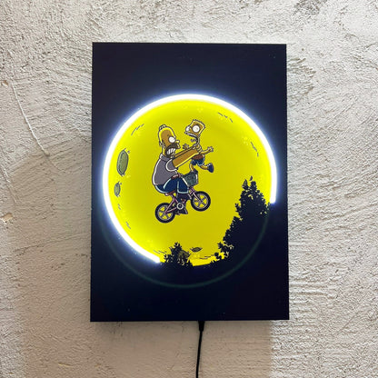 Moon Family - Quadretto con Neon Led