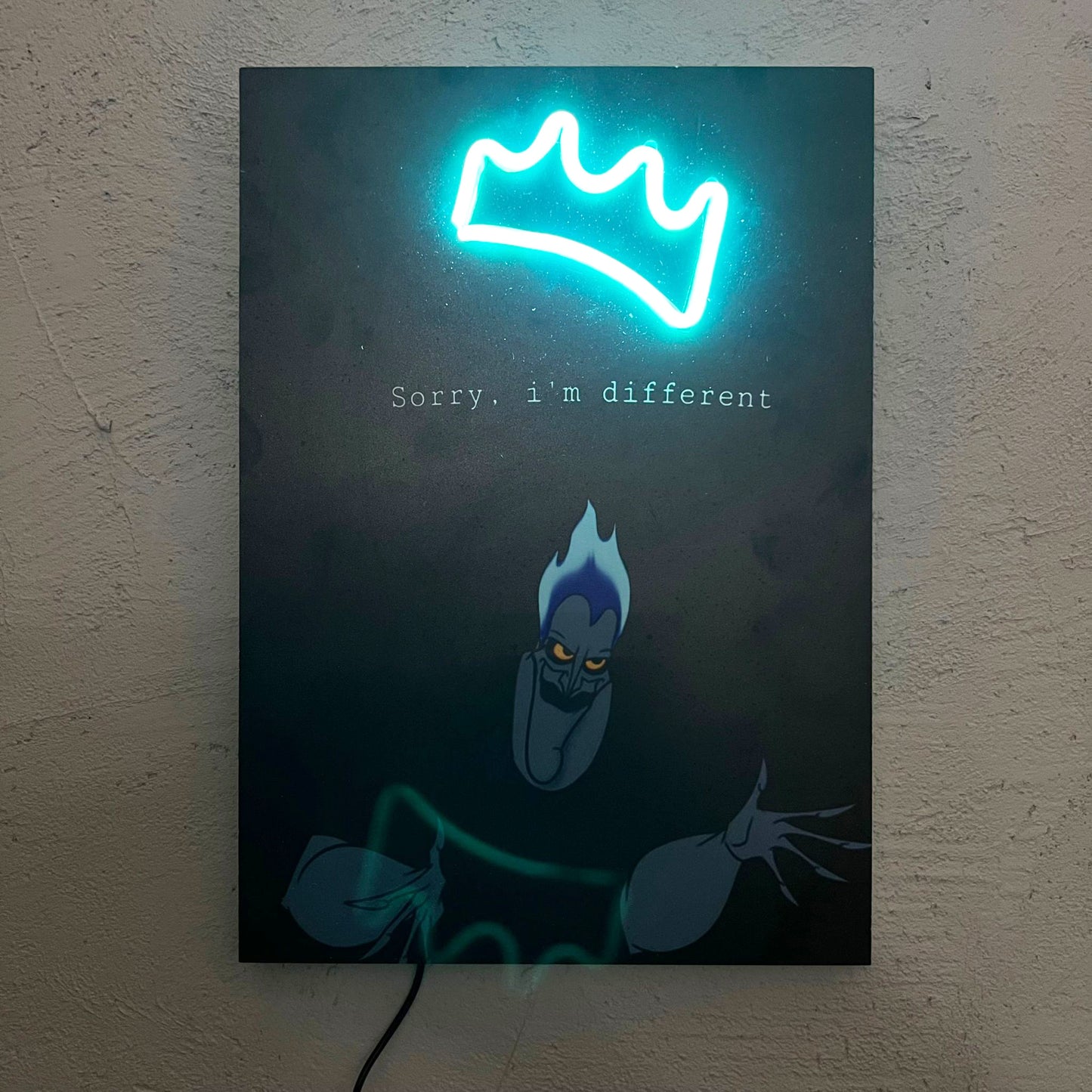 Sorry I'm different - Quadretto con Neon Led