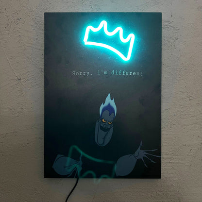 Sorry I'm different - Quadretto con Neon Led