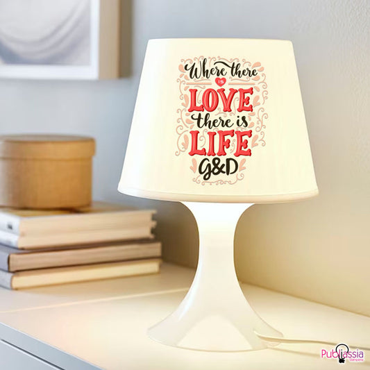 Love there is life - Lampada da Tavolo Personalizzata con iniziali