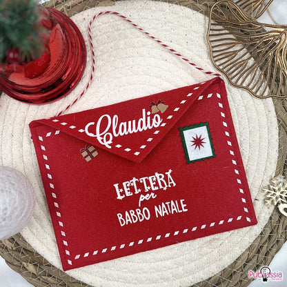 Set 3 Letterine per Babbo Natale Porta lettere in feltro Personalizzate con Nome