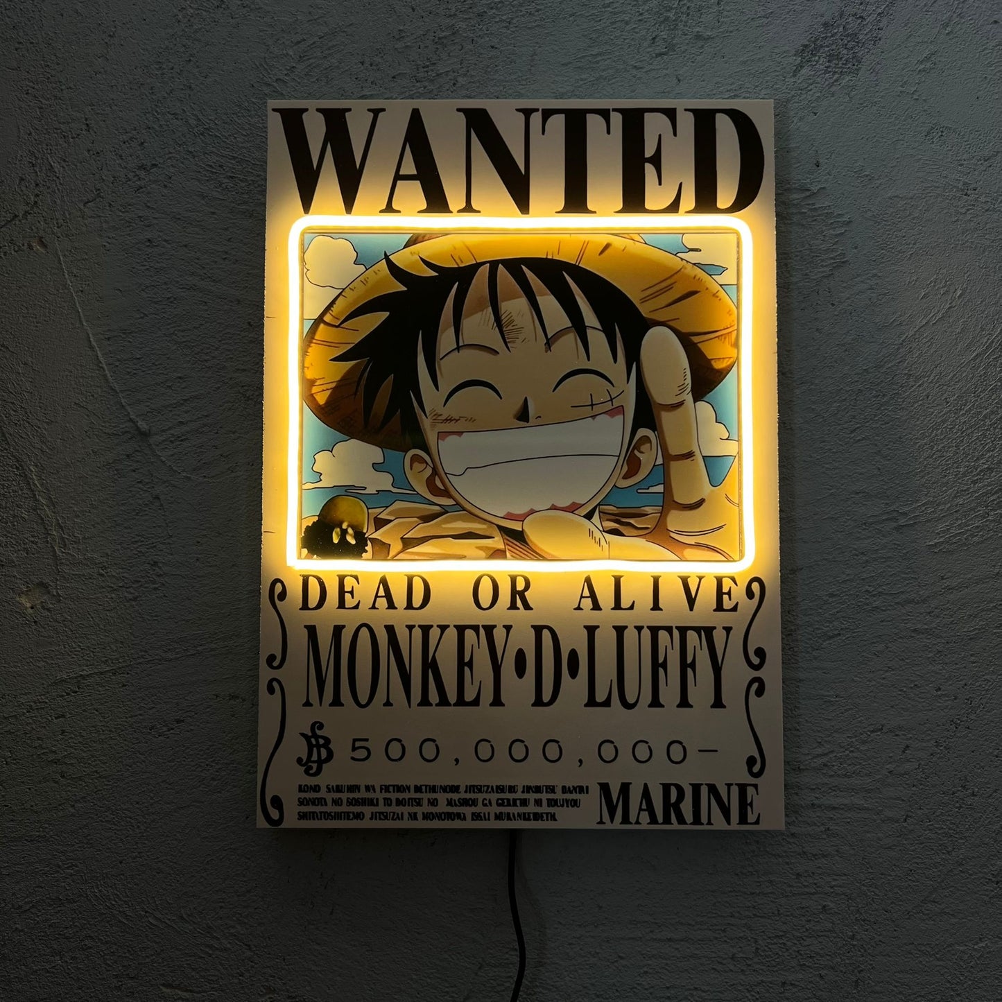 Luffy - Quadretto con Neon Led