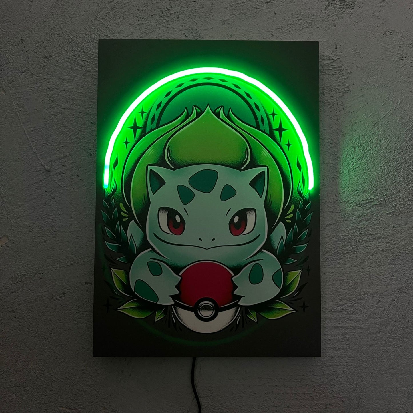 Green Pocket - Quadretto con Neon Led