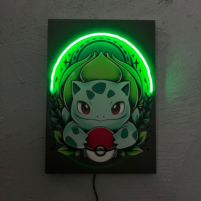 Green Pocket - Quadretto con Neon Led