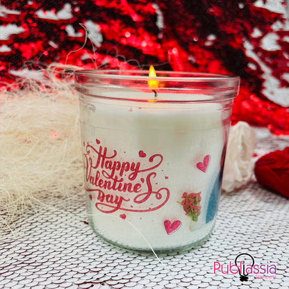 Happy Valentine's Day - Candela profumata in vetro con Stampa