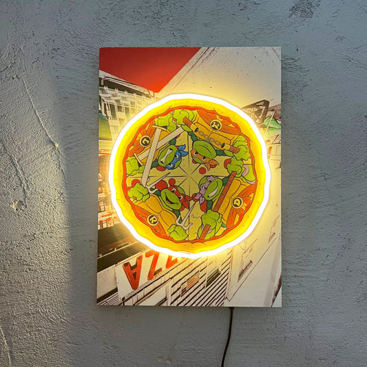 Pizza - Quadretto con Neon Led