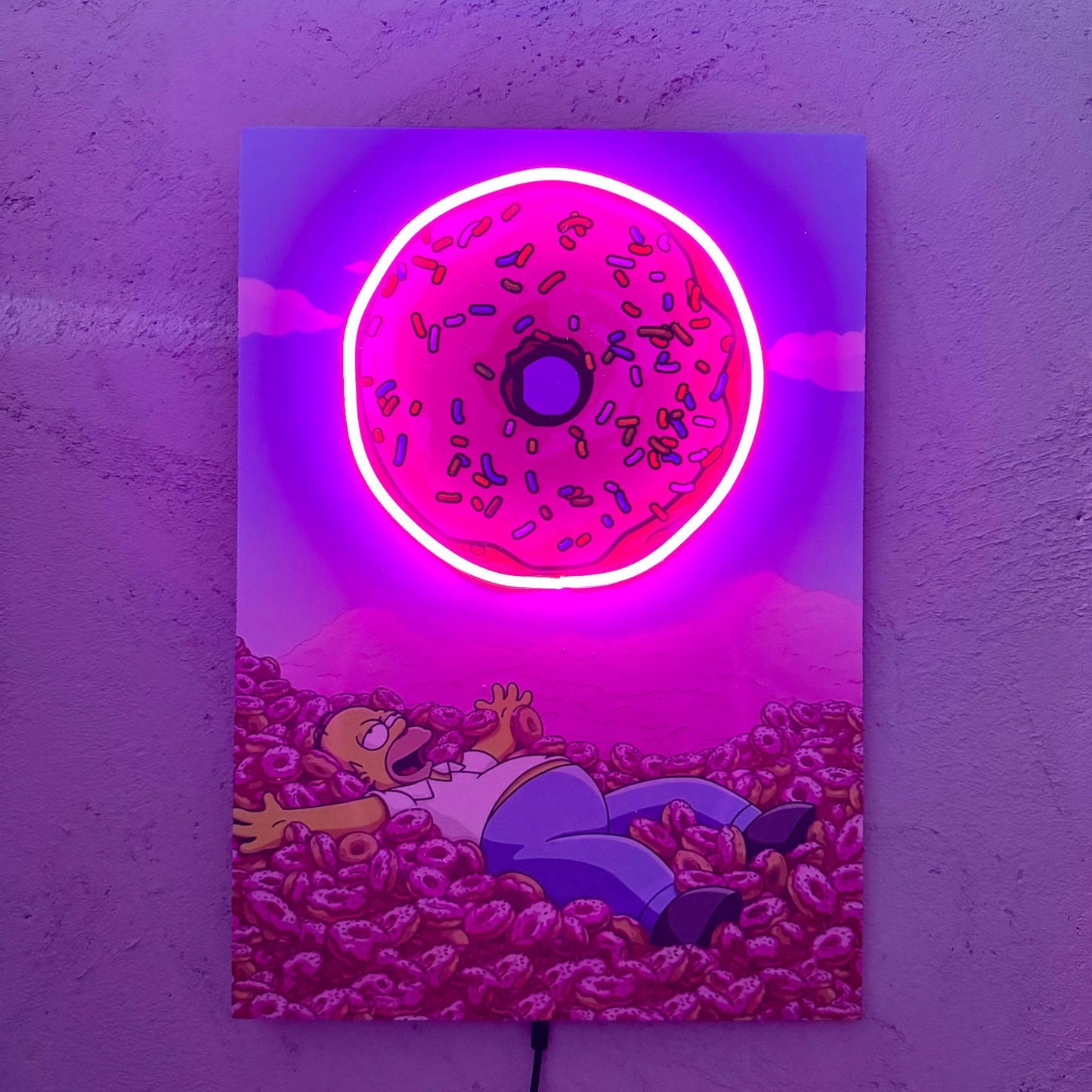 Donuts - Quadretto con Neon Led