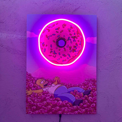 Donuts - Quadretto con Neon Led