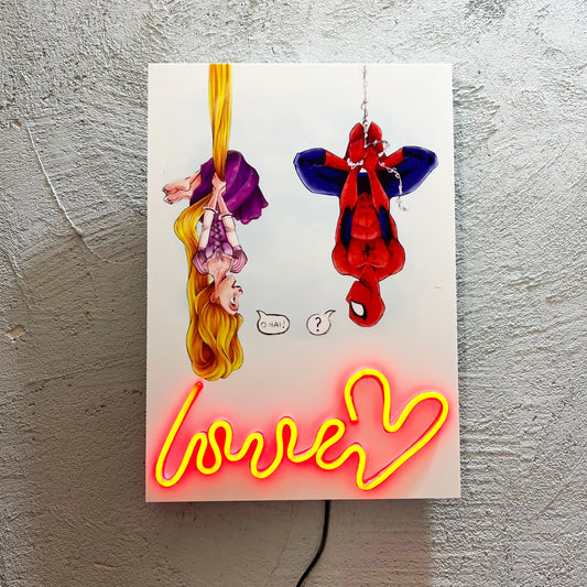 Spider Love - Quadretto con Neon Led