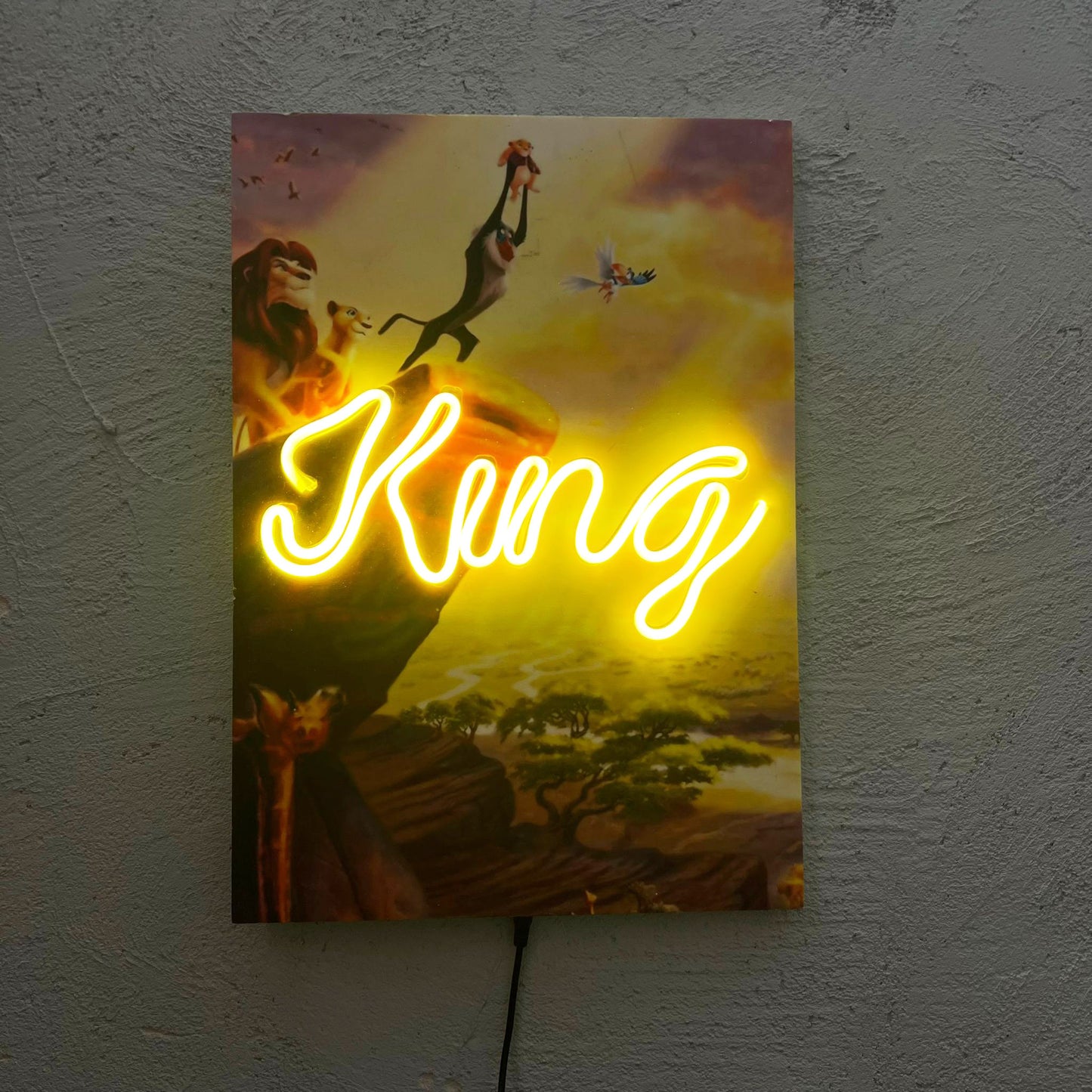 King - Quadretto con Neon Led