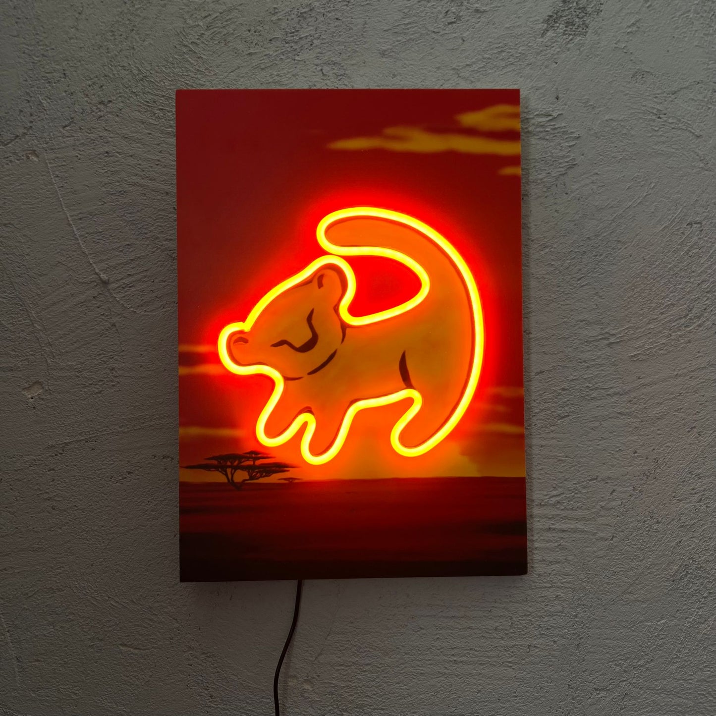 Baby Lyon - Quadretto con Neon Led