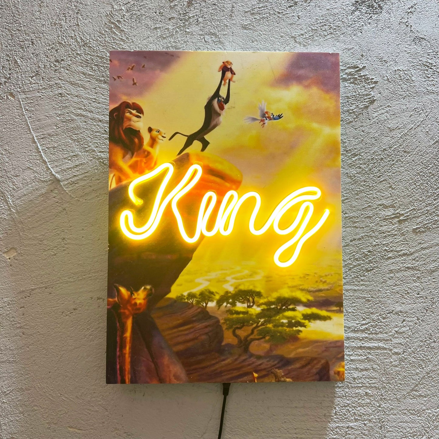 King - Quadretto con Neon Led