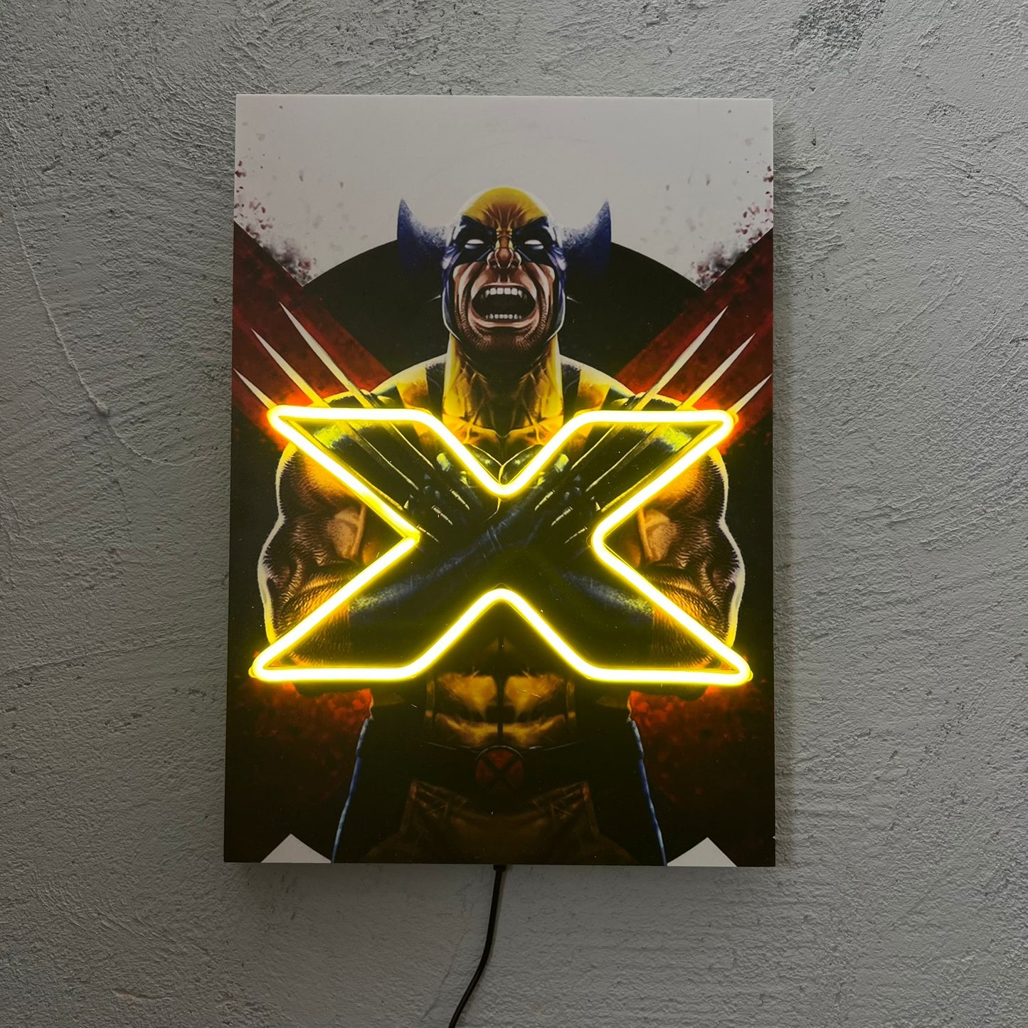 X - Quadretto con Neon Led