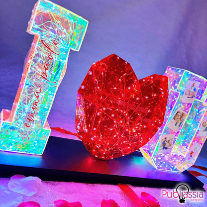 I love you - Scritta Luminosa 3d (cuore rosso)