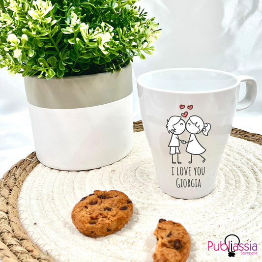 I love you - Tazza - personalizzata con nome