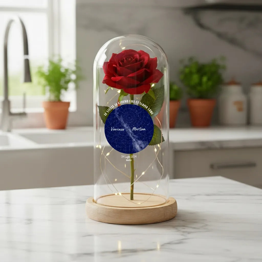 Rosa Lampada con Mappa Stellare personalizzazione Fai da Te