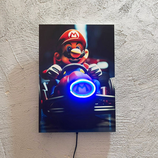 Mario Car - Quadretto con Neon Led