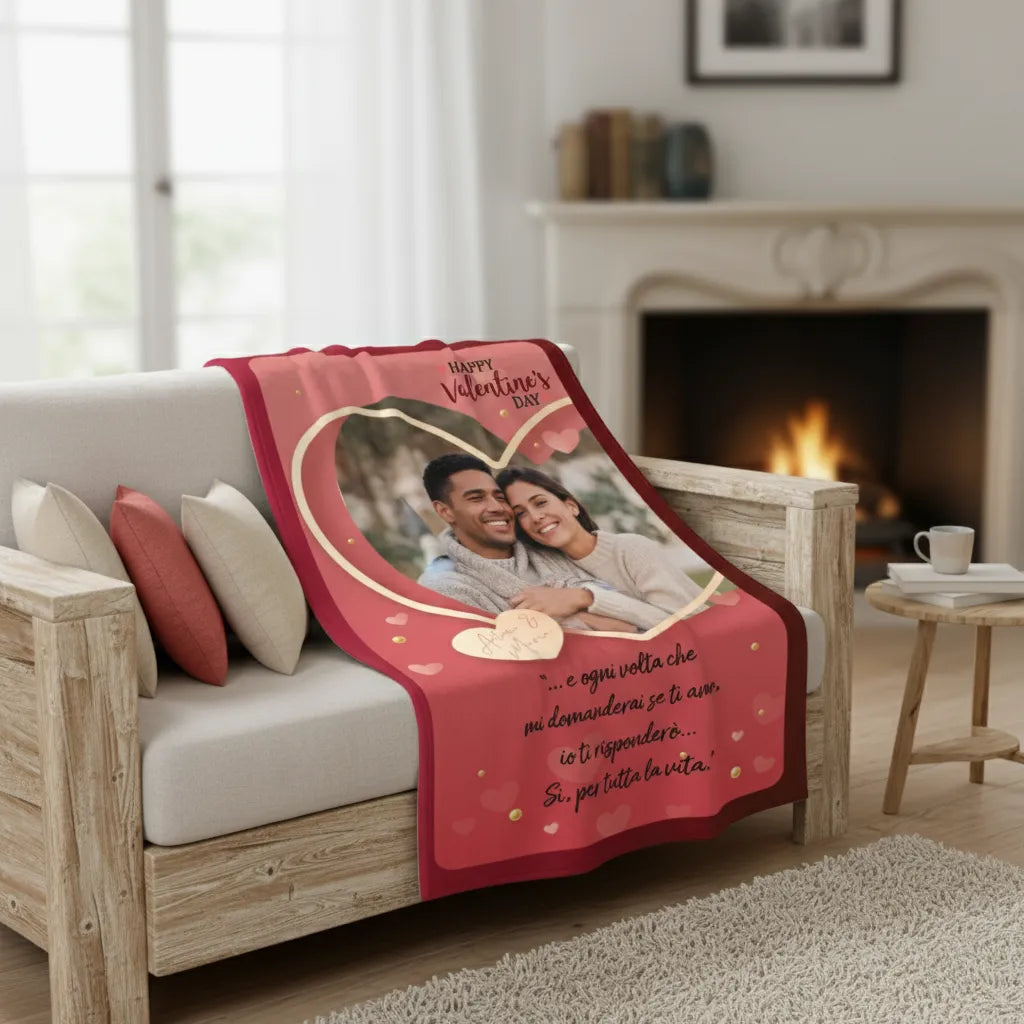 Happy Valentine's Day - plaid personalizzato fai da te
