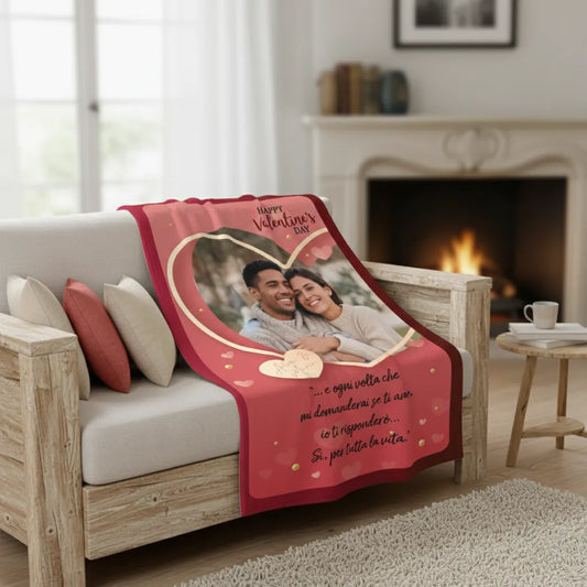 Happy Valentine's Day - plaid personalizzato fai da te