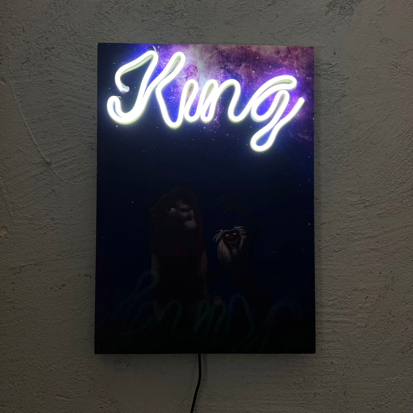 Galaxy King - Quadretto con Neon Led