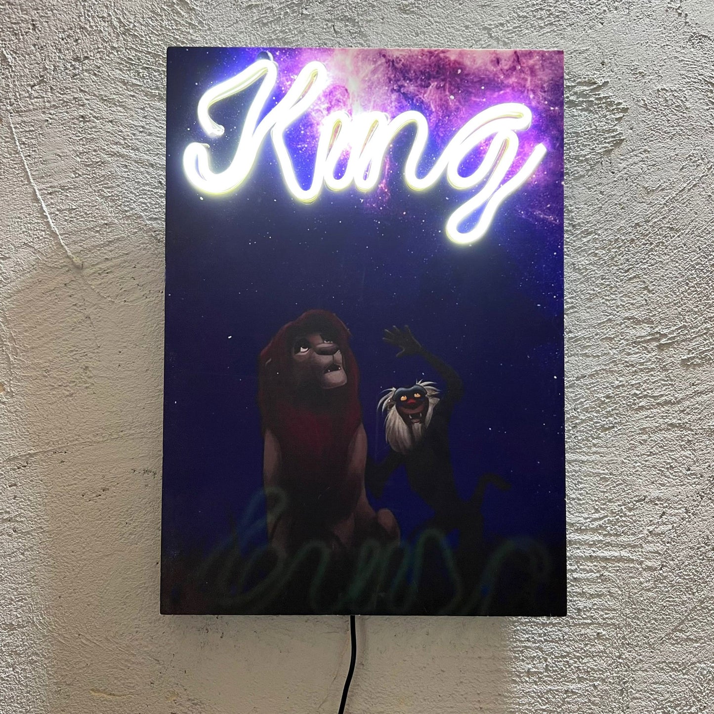 Galaxy King - Quadretto con Neon Led