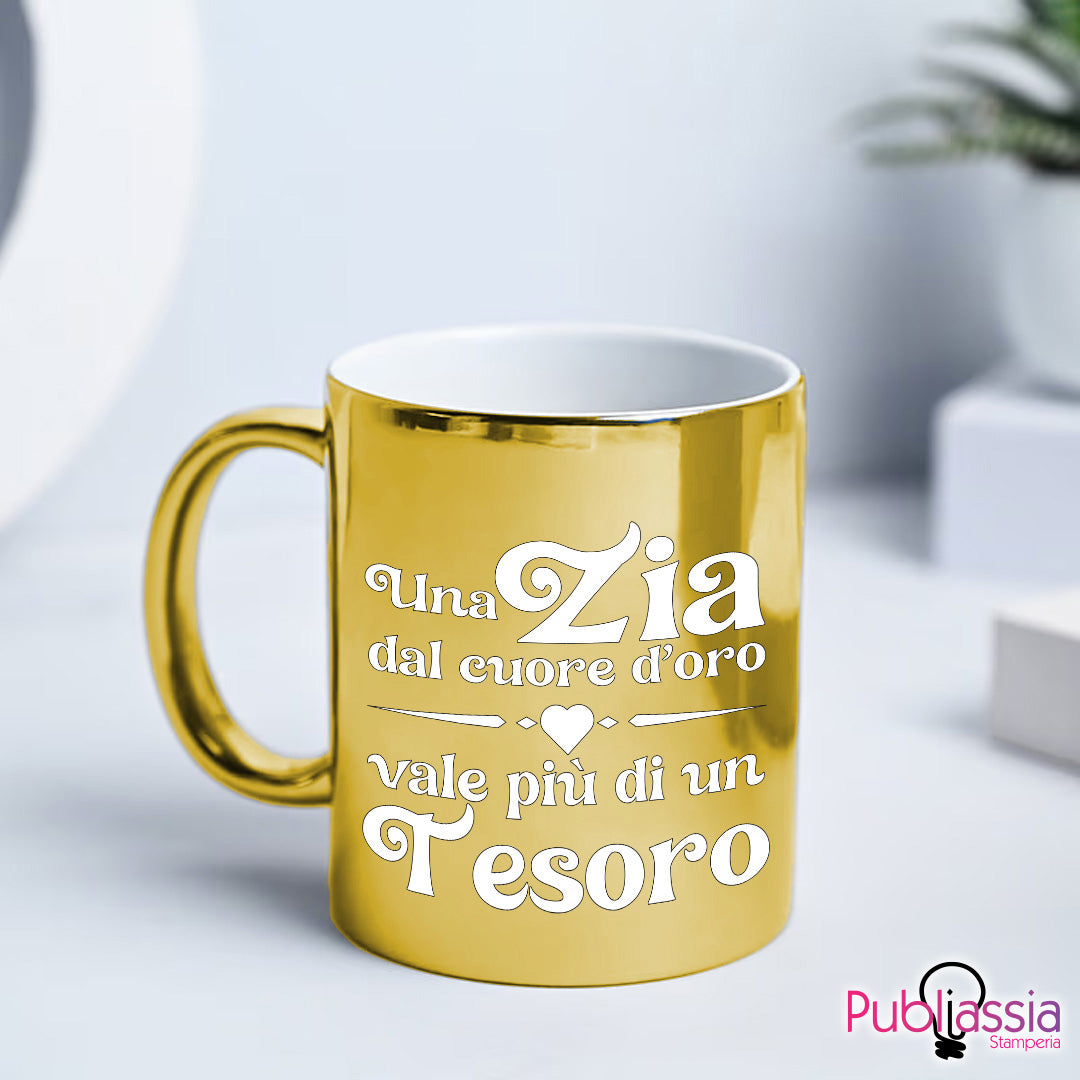 Una zia dal cuore d'oro - Tazza mug color Gold