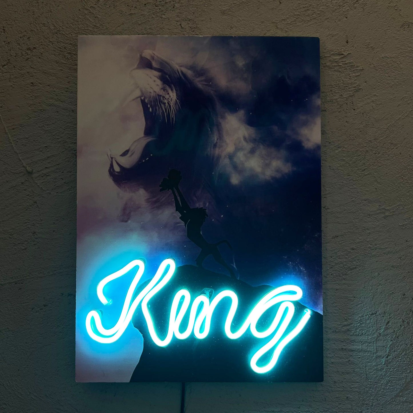 Lyon King - Quadretto con Neon Led