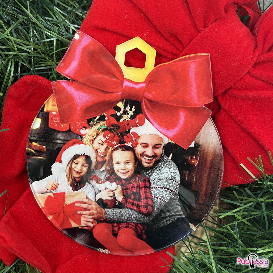 Christmas Home - Pallina in Plexiglass Personalizzata con foto