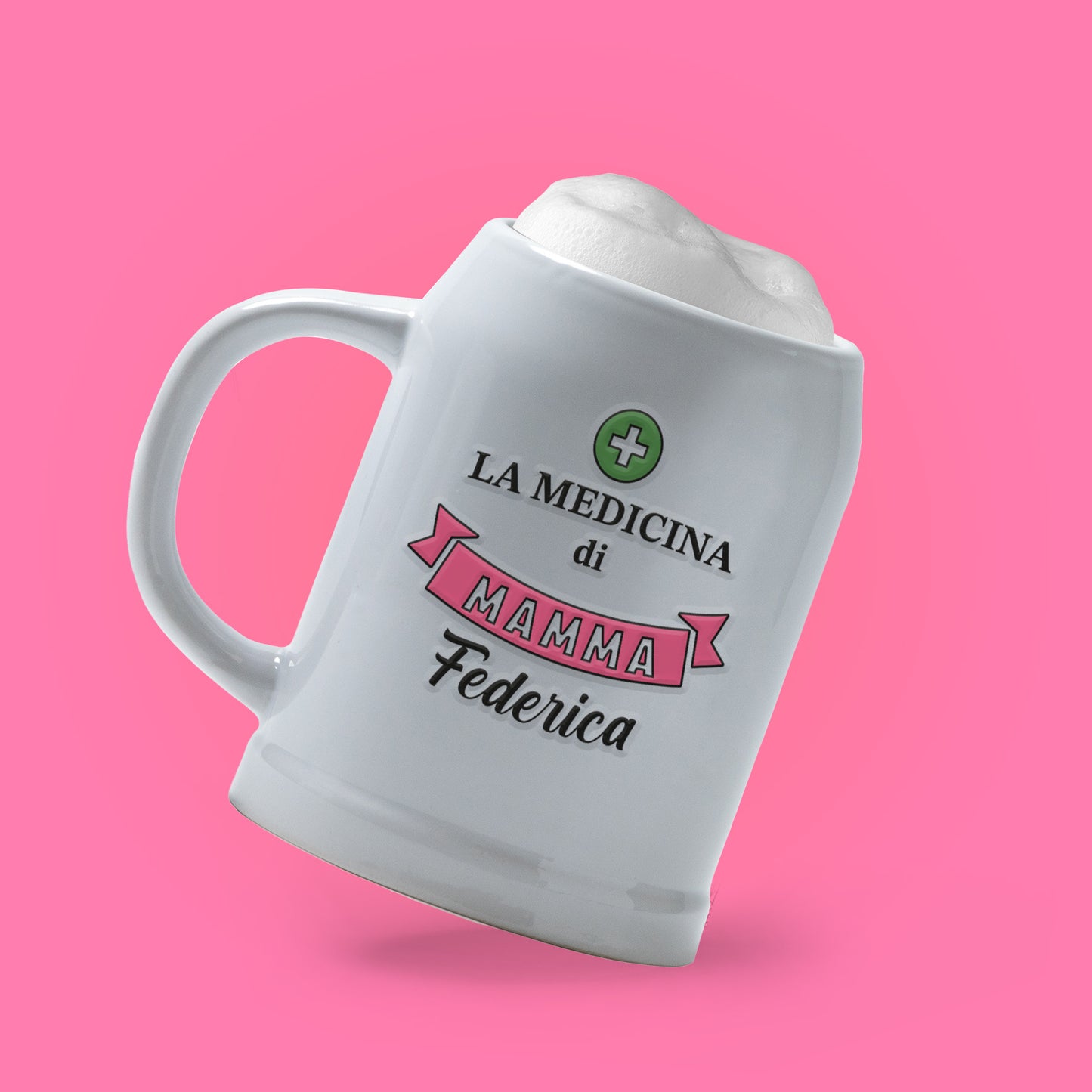 La medicina di mamma - Caraffa in ceramica personalizzata con nome