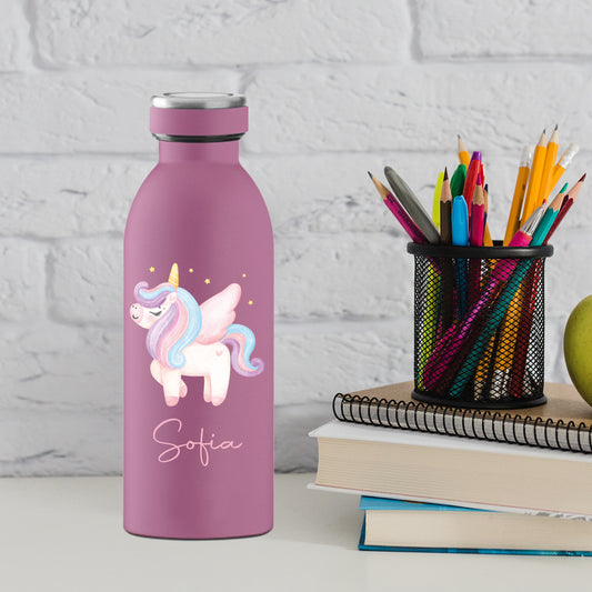 Unicorn - Borraccia termica - personalizzata con nome