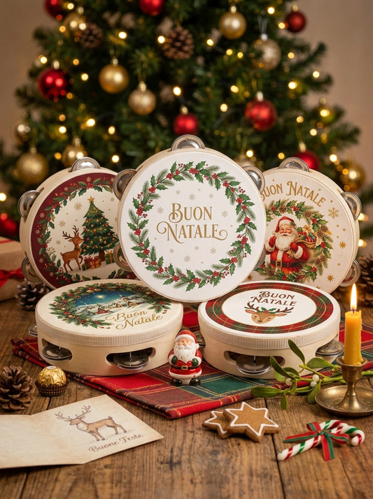 Buona Natale - Set 5 tamburelle Natalizie