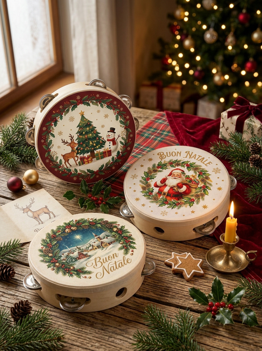 Buona Natale - Set 3 tamburelle Natalizie