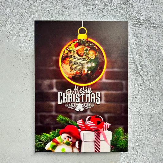 Gift Christmas - Quadretto con Neon Led personalizzato con foto