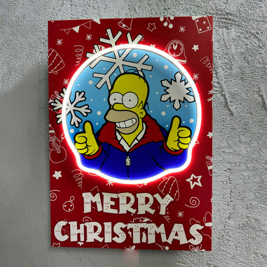 Christmas Holiday D’oh-Ho-Ho - Quadretto con Neon Led