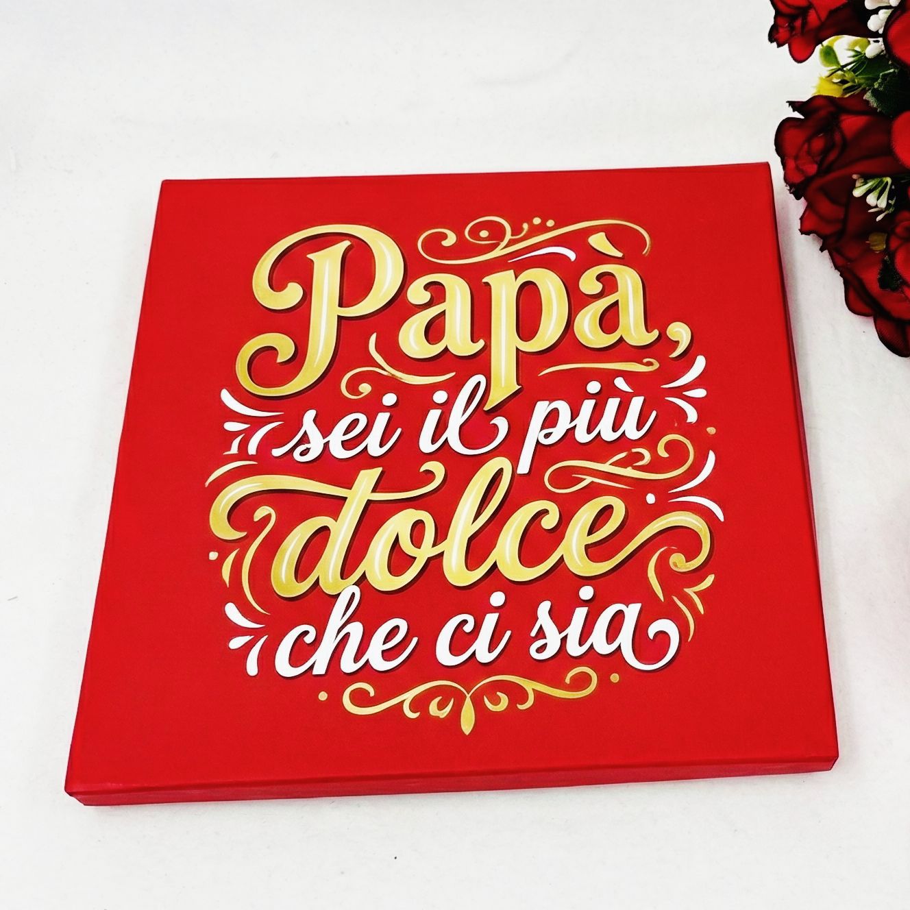 Papà sei il più dolce che ci sia - Scatola di cioccolatini a forma puzzle personalizzata con foto