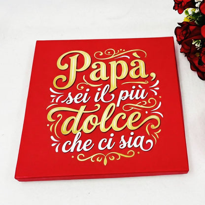 Papà sei il più dolce che ci sia - Scatola di cioccolatini a forma puzzle personalizzata con foto