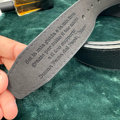 Happy Father's Day - cintura per papà in pelle - personalizzata con frase