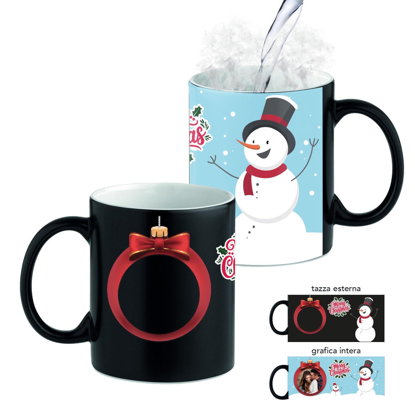 Merry Christmas - Tazza Magica - personalizzata con foto