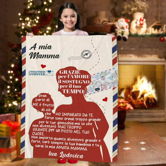 A mia mamma - coperta Natalizia Idea Regalo Natale Personalizzato