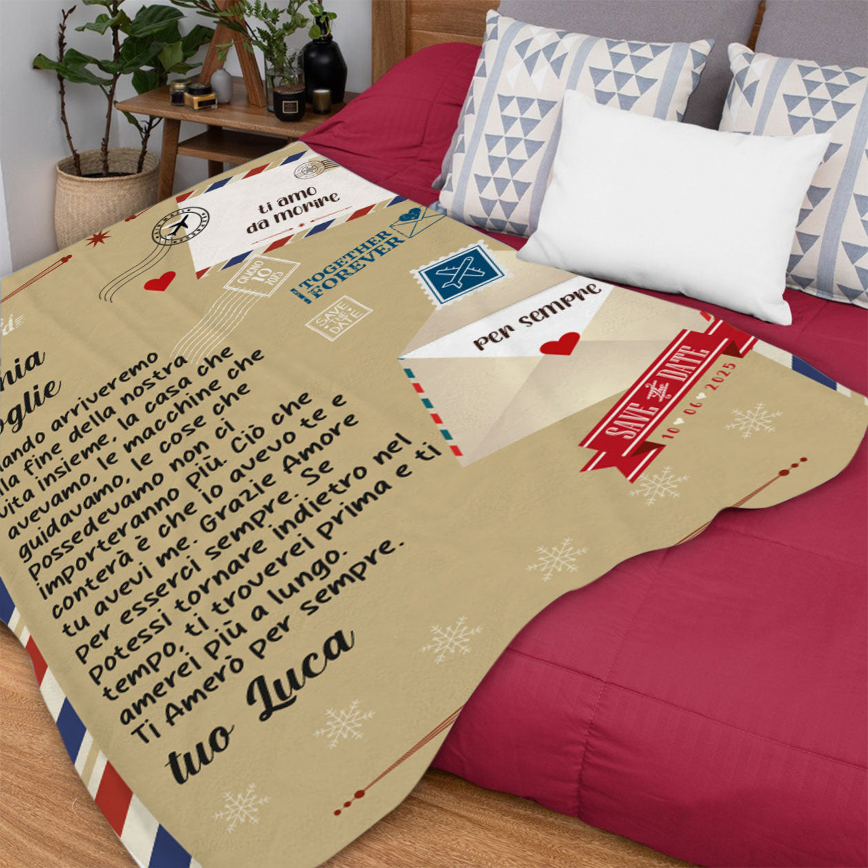 A mia moglie - coperta Natalizia Idea Regalo Natale Personalizzato