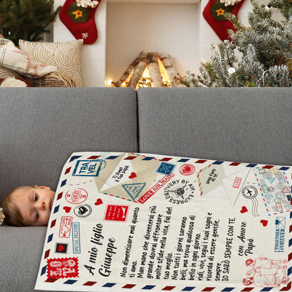 A mia figlio - coperta Natalizia Idea Regalo Natale Personalizzato