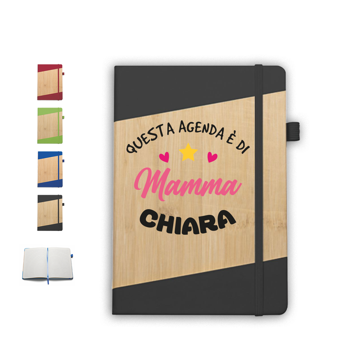 Questa agenda è di mamma - Block Notes in PU a righe - personlizzato con nome