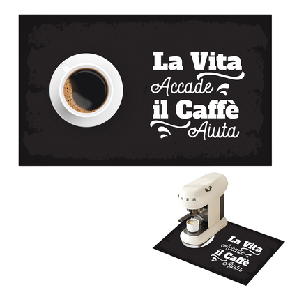Il caffè aiuta - Tappetino per Macchina del caffè  con Retro in Gomma Tappeto 30x40cm