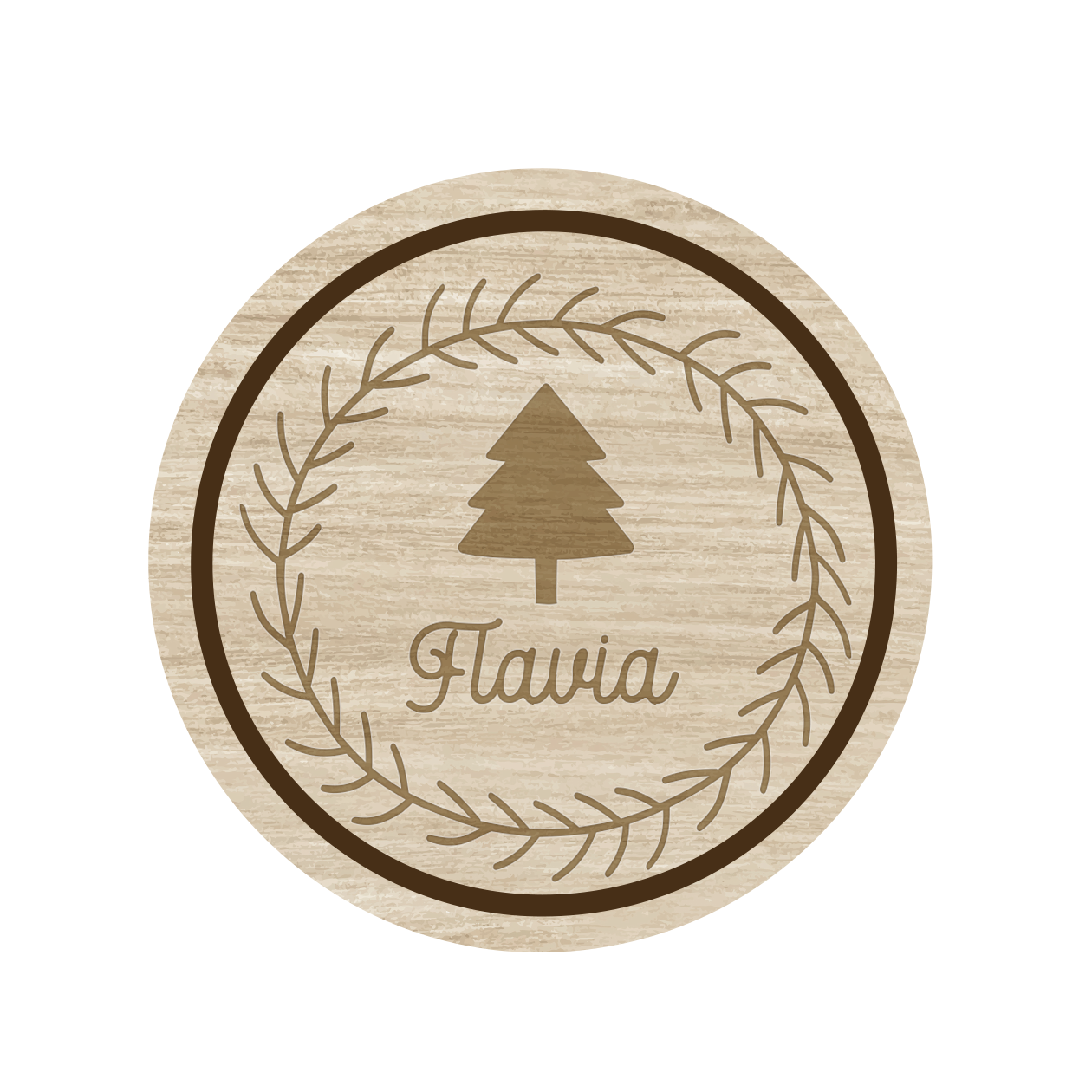 Christmas tree - Set 3 pezzi Sottobicchiere in Legno - personalizzati con nome