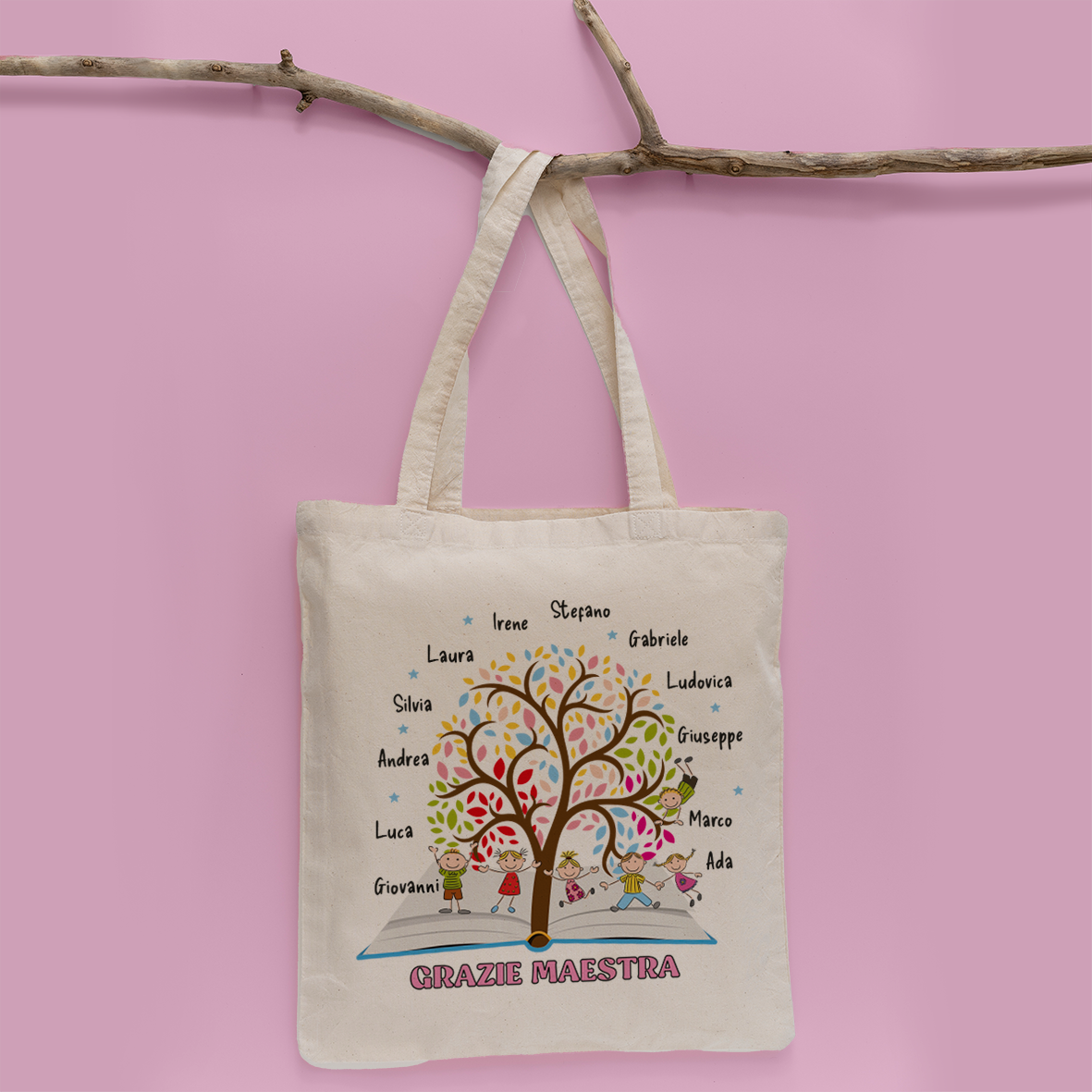 Grazie maestra (albero) - Shopper In Cotone