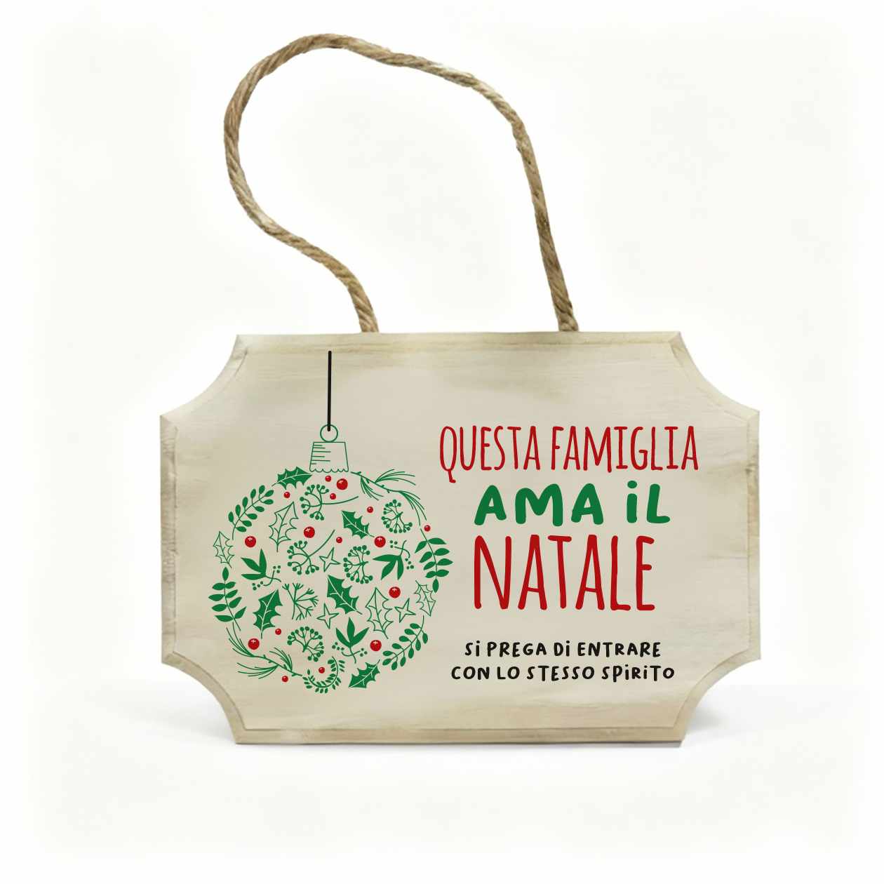 Questa famiglia ama il Natale - fuoriporta in legno