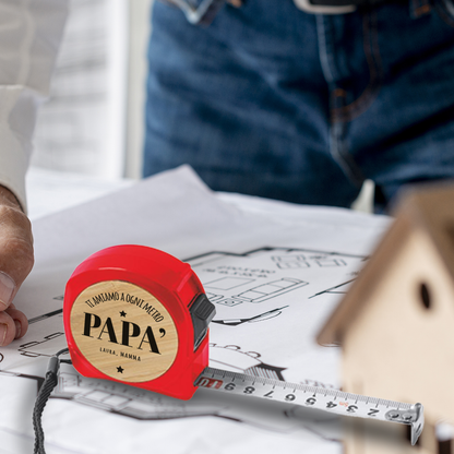 Ti amiamo a ogni metro papà - Metro a rullo da 5 metri - personalizzato con nome