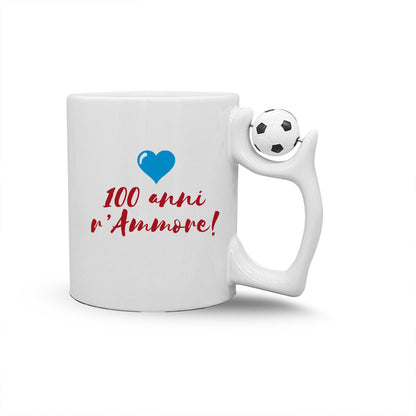 100 anni r'ammore - Tazza mug con manico pallone