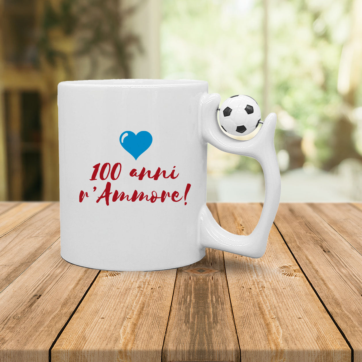 100 anni r'ammore - Tazza mug con manico pallone