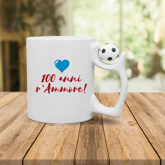 100 anni r'ammore - Tazza mug con manico pallone